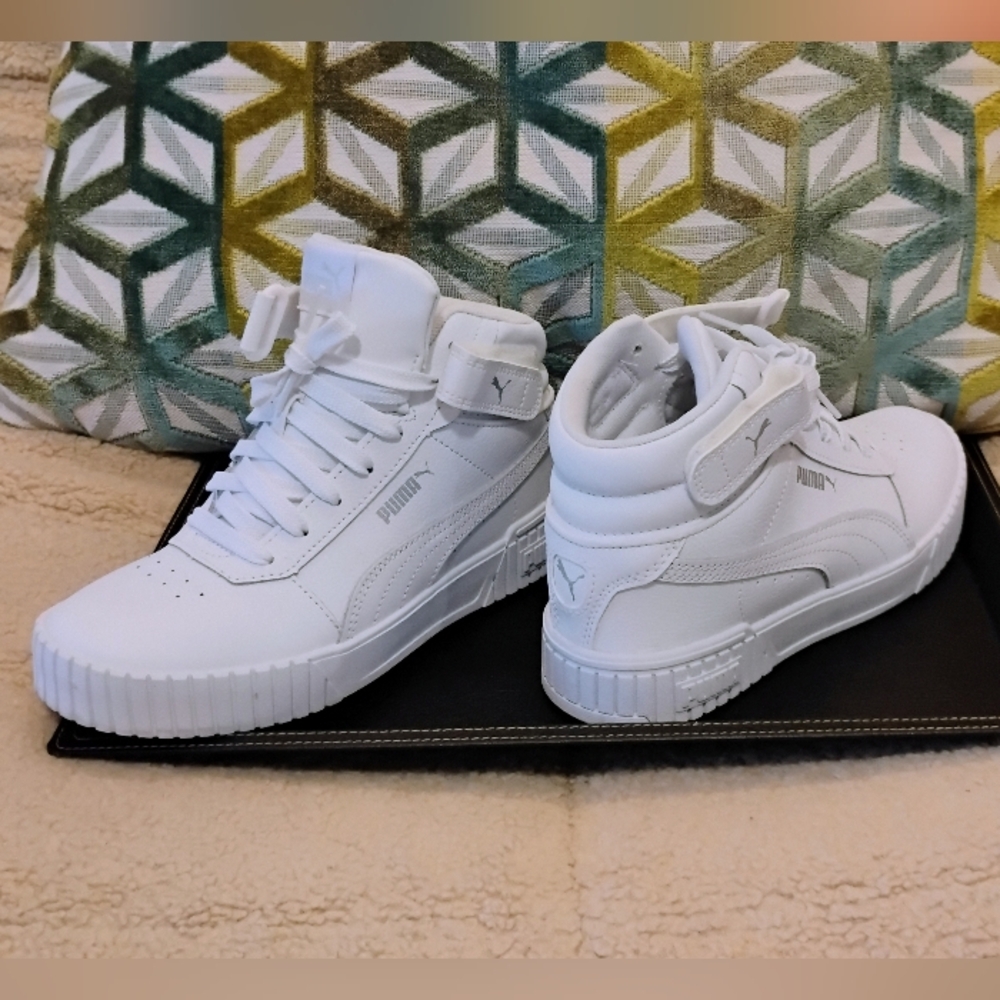 Puma White High-Top Sneakers
